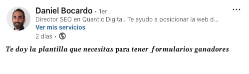 linkedin plantilla formulario